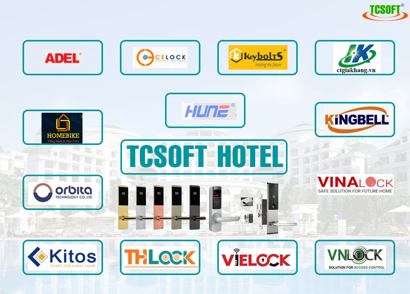 Danh sách các loại khóa từ đã liên kết với TCSOFT HOTEL